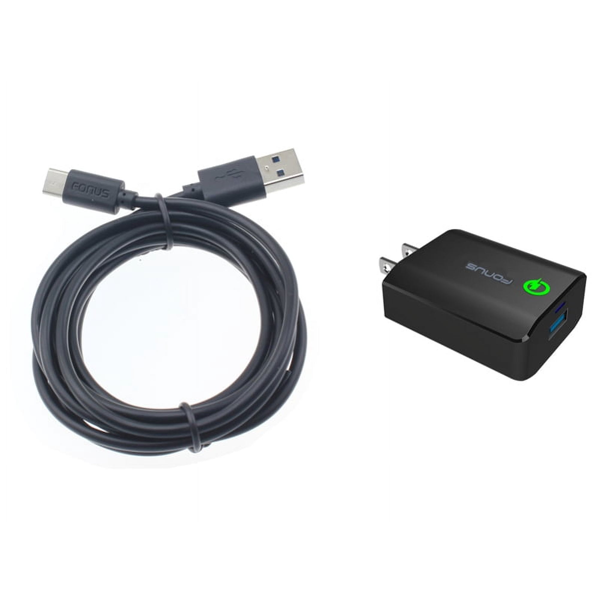 6ft USB Cable 18W Fast Home Charger Type-C Turbo Charge Travel V4R for Samsung Galaxy Tab S3 9.7 S6 10.5 S5e 10.5 S4 10.5 A 10.1 (2019) S9 Plus, S8 Plus, active S10e S10 Plus 5G Note 9 8 10
