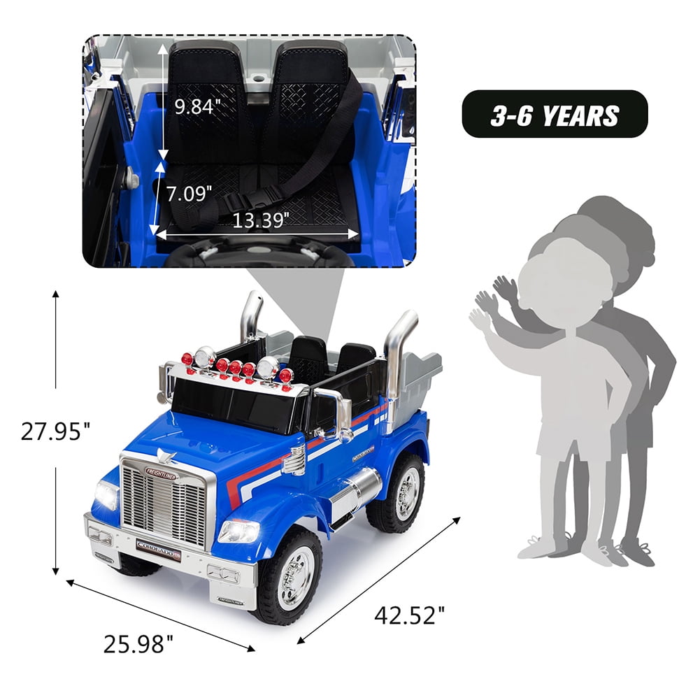 CIPACHO 12V Kids Battery Electric Ride On Car Toy with Remote Control, Transformers Die-Cast Vehicle W/ Music, Rear Loader, Blue CIPACHO 12V Kids Battery Electric Ride On Car Toy with Remote Control, Transformers Die-Cast Vehicle W/ Music, Rear Loader, Blue