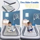 thumbnail image 4 of Cama de viaje inflable para niños, juego de colchón de aire para niños pequeños, colchón inflable portátil, cama para dormir, cuna con rieles de cama y bomba eléctrica, ideal para viajes por carretera, 4 of 8