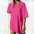 thumbnail image 2 of Mameluco atlético con bolsillos Color sólido Mujer Mono de gran tamaño Traje diario sin espalda, 2 of 7