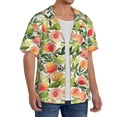 thumbnail image 3 of Zufioo Fruits Peach1 Print Mens Button Down Short Sleeve Shirt,Classic Plaid Shirt,Mens Accessories Fashion Shirt-Small, 3 of 6