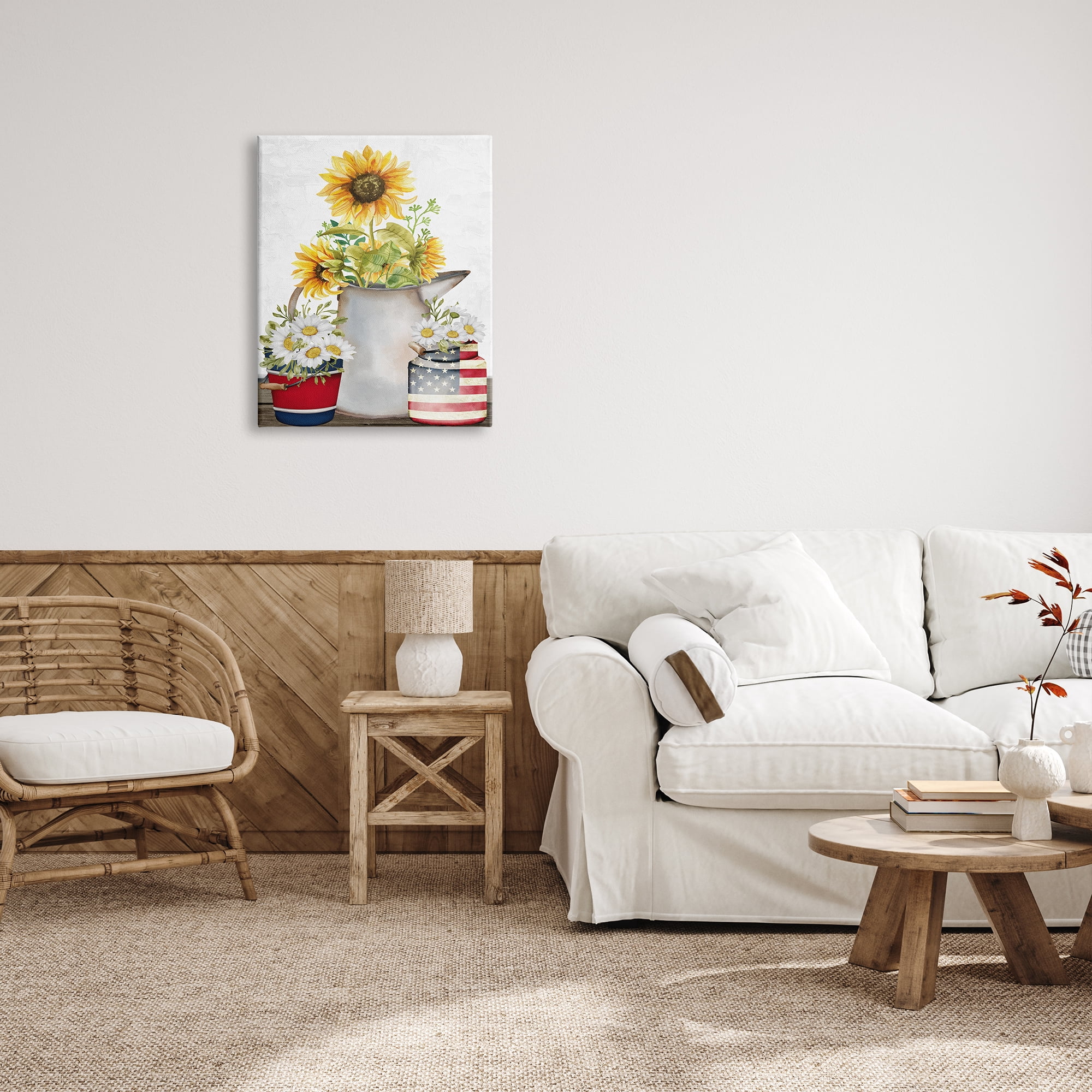 Stupell Industries Americana Flower Bouquets Botanical & Floral Painting Gallery Wrapped Canvas Print Wall Art, 24 x 30