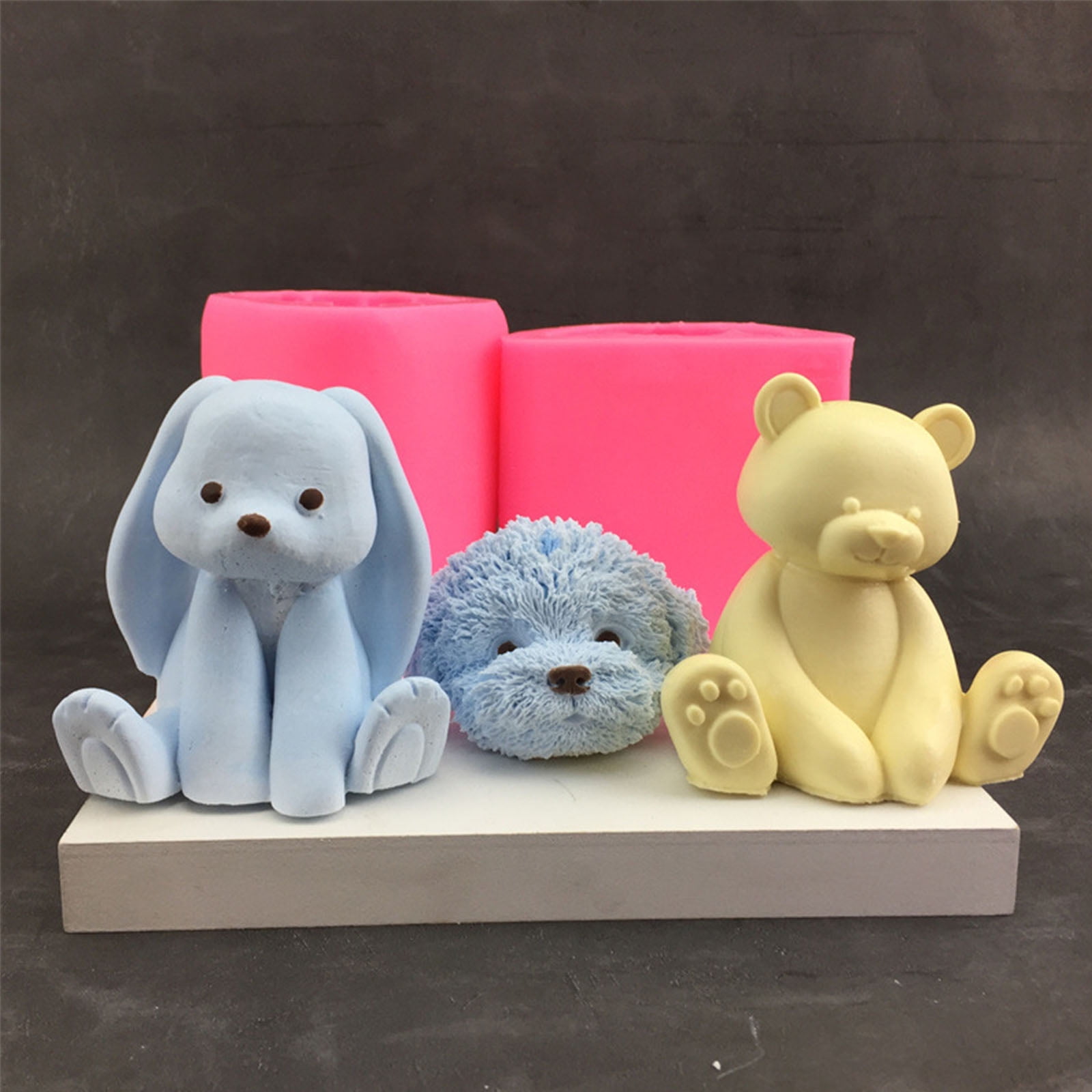 Bear Shaped Silicone Mold for Tabletop Decorations Gypsum Epoxy Resin Silicone Baking Mould