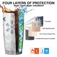 thumbnail image 7 of 20oz Tumblers Blue Christmas Snowflake Pattern Stainless Steel Vacuum Insulated Double Wall Travel Tumbler Cups Mug with Lid and Straw,Cleaning Brush for Cold & Hot Drinks, 7 of 7