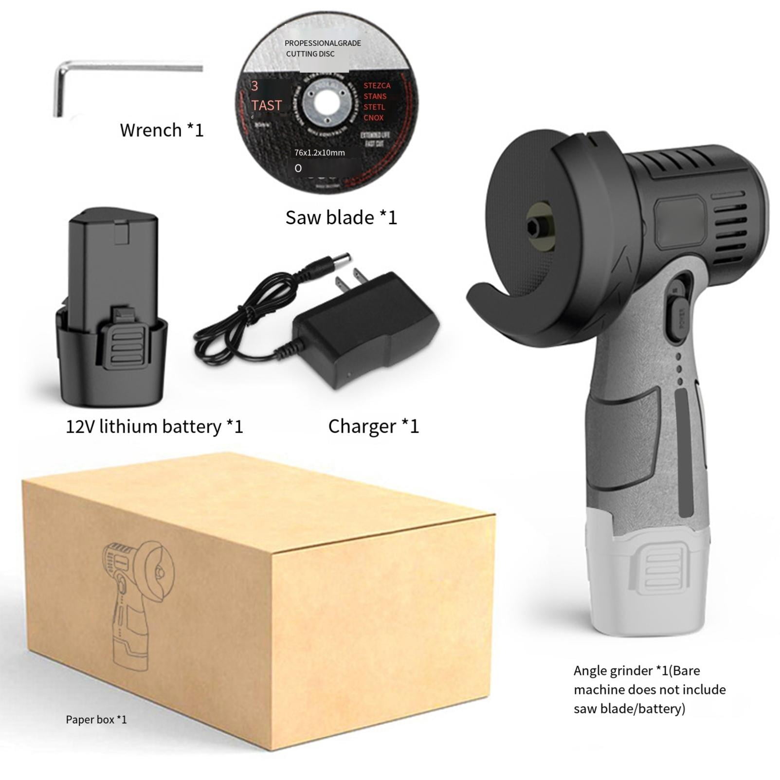 Mupvlun 12V Mini Rechargeable Cordless Angle Grinder Grinding Tool Polishing Machine For Cutting Diamond Power Tools