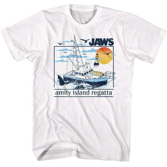 Jaws Amity Island Regatta White Adult Classic T-Shirt