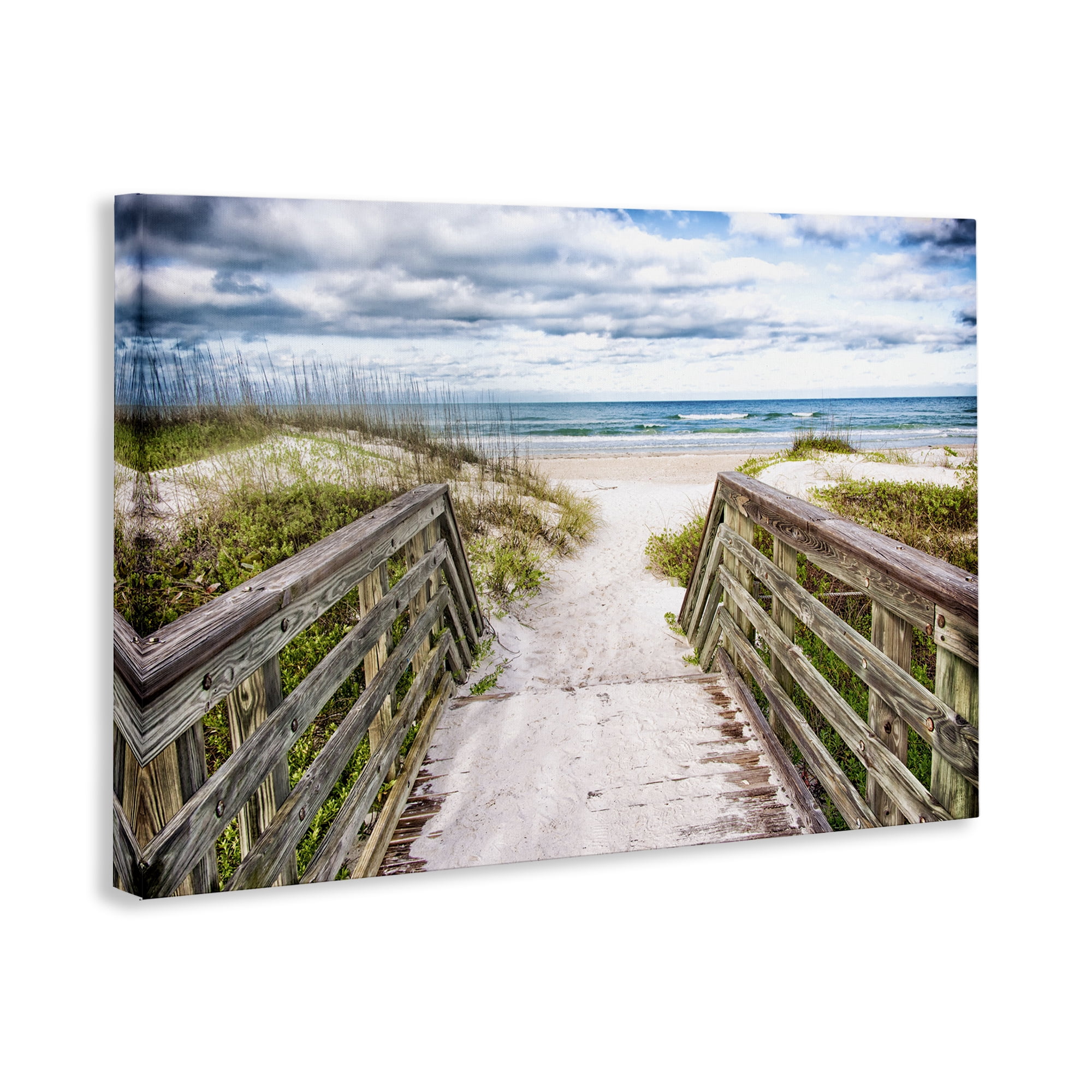 Stupell Industries Sandy Coast Boardwalk Nautical & Beach Photography Wrapped Canvas Art Print Wall Art, 30 x 20