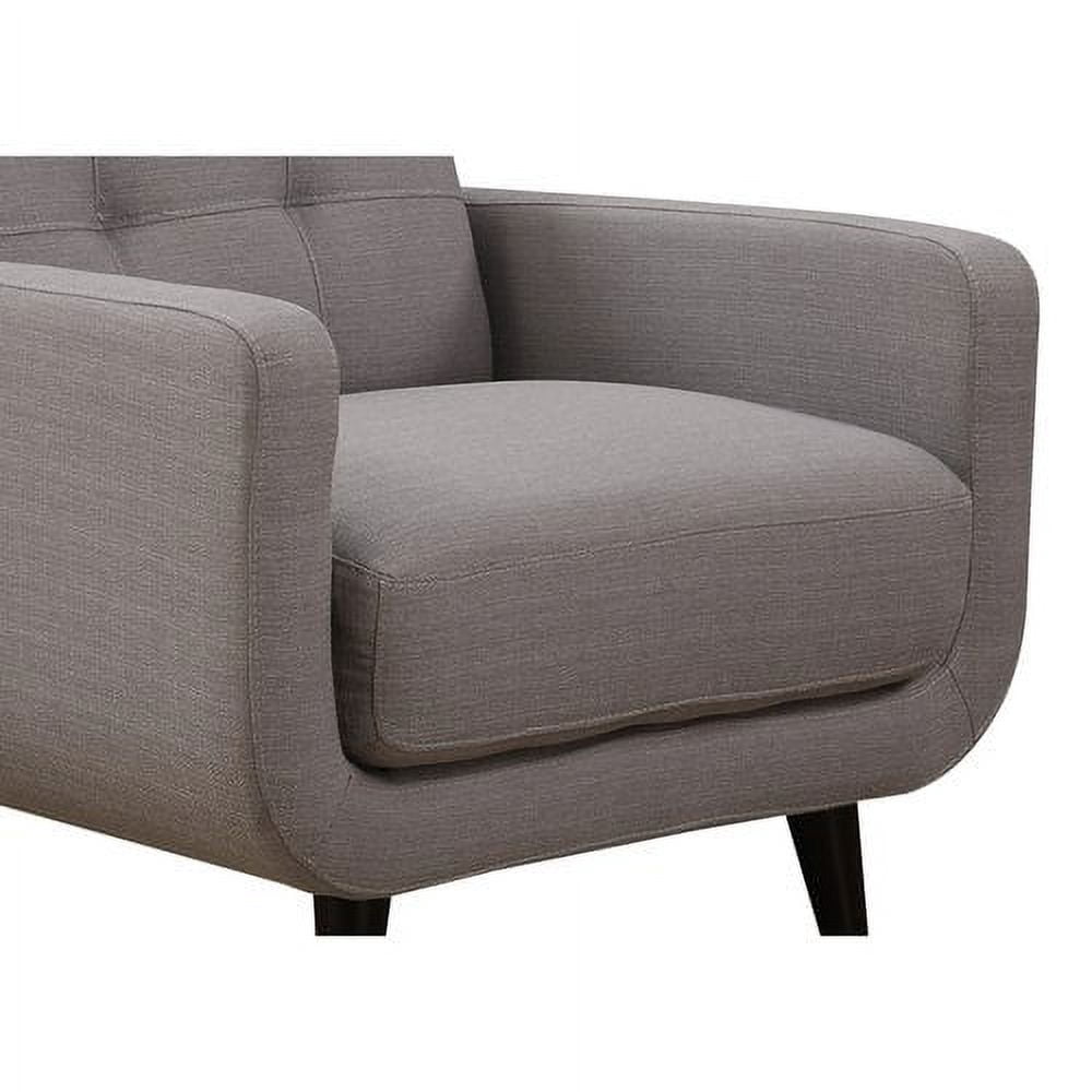 AC Pacific Upholstered Crystal Mid-Century Arm Chair, Gray
