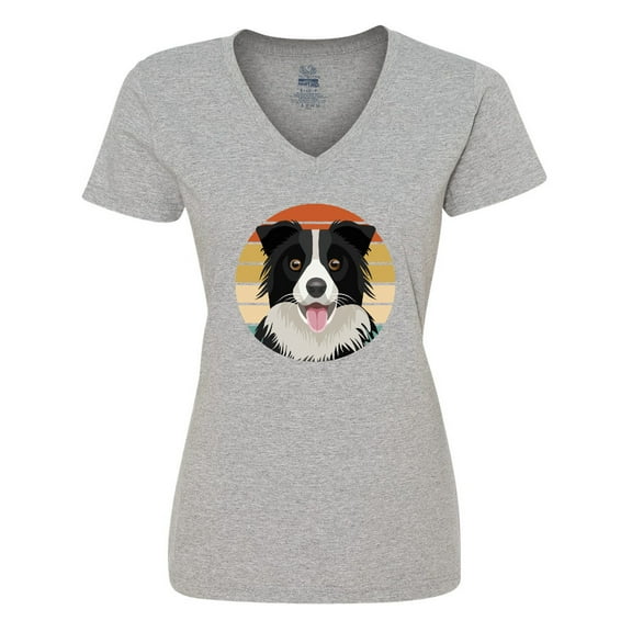 Inktastic Border Collie Cute Dog Women's V-Neck T-Shirt