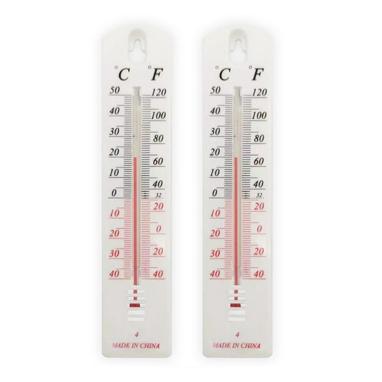 QIFEI 2Pcs Wall Thermometer Indoor Outdoor Home Office Garden Temperature  Mounted White