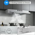 thumbnail image 5 of Joeaonz 24-Inch Ductless Under Cabinet Range Hood with LED Light, Stainless Steel, Rear Exhaust, 2-Speed, Dishwasher-Safe Filter, 5 of 10