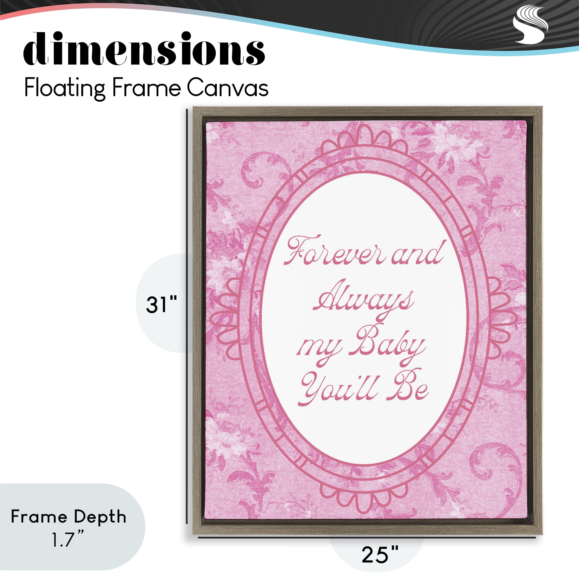 Stupell Industries Forever & Always My Baby Brown Framed Floater Canvas Wall Art, design by Lil' Rue