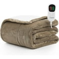 thumbnail image 6 of Homemate Electric Heated Blanket Twin Size , 62"x84" Heating Bed Blankets with 10 Heating Levels 8 Hours Auto Off Fast Heating Over-Heated Protection Ultra Soft Warm Flannel ETL Certified, Beige, 6 of 9