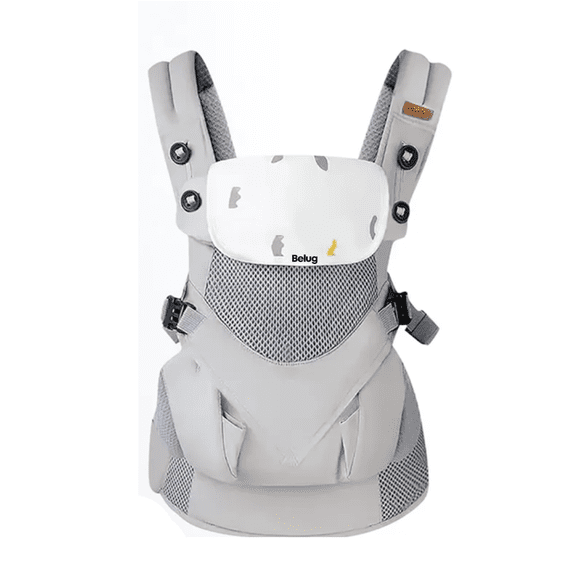 Cangurera Bebe Mochila Portabebés Canguros Ergonómica Asiento Belug, Gris