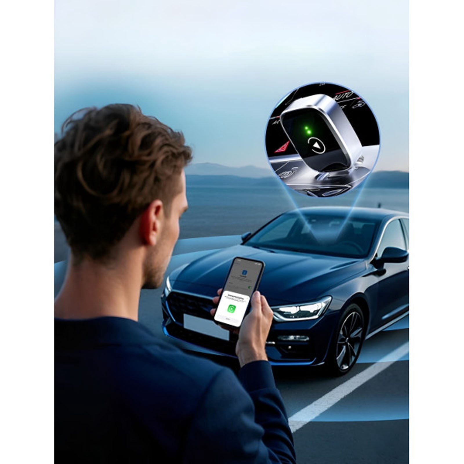 Wireless CarPlay Adapter, 2025 Upgraded 2-in-1 Mini Size CarPlay & Android Auto, Convert Wired to Wireless with USB & USB-C/Type-C, Plug & Play, Stable Control & No Delay, with iPhone & Android