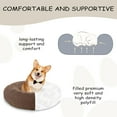 thumbnail image 2 of 39'' inch Calming Dog Bed, Plush Anti-Anxiety Donut Dog Bed for Medium Large Dogs, Warming Cozy Soft Cute Round Washable, Marshmallow Cuddler Nest Pet Bed, Brown, 2 of 10