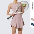 thumbnail image 3 of Tennis Dress with Built In Shorts Workout Dress with Bra + Shorts Tennis Suit Running Fitness Dress Skirt Shorts, 3 of 7