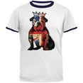 thumbnail image 1 of English British Bulldog Crown Grunge Flag Mens Ringer T Shirt, 1 of 1
