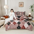 thumbnail image 4 of Castle Fairy Vintage Plaid Full Size Comforter Sets,British Style Checkered Bedding Sets, 4 of 8
