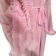 thumbnail image 5 of DuoJiaJ Lace Trim Kimono Robe Sheer Cover Up Lingerie Nightgown With Tie Belt For Boudoir Sleepwear Womens Sleepwear Pink L, 5 of 5