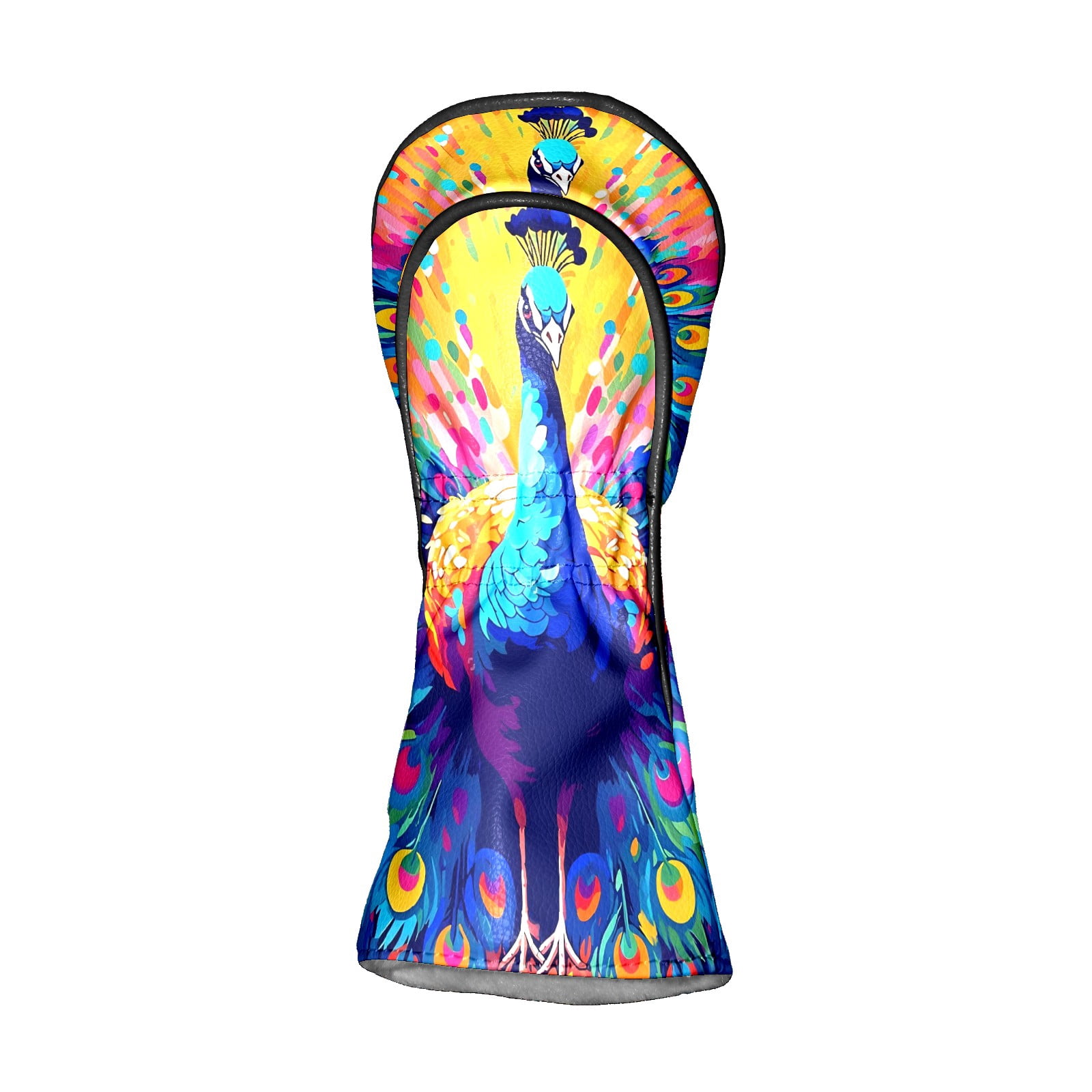 Golf Club Covers, Peacock Premium PU Leather Driver Hybrid Putter Head Covers with Velvet Lining, Waterproof Golf Gifts for Men Women