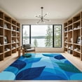 thumbnail image 2 of ODIKA 4'x6' Machine Washable Non-Slip Area Rug, Abstract Blue High Traffic Rug, Blue, 1099355, 2 of 7