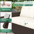 thumbnail image 7 of Sunmthink 7-Piece Patio Furniture Set, High Back Swivel Rocker Chairs with Thick Cushions, Wicker Rattan Outdoor Sectional Sofa with Fire Pit & Ottoman, Beige, 7 of 7