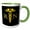 Green/White, variant on 3drose, Registered Nurse Abbreviation and a Caduceus Medical Symbol Image, 11oz Two-tone Yellow Mug