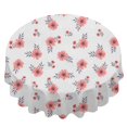thumbnail image 2 of Pioneer Flower Floral Print Pattern Round Tablecloth 70"x70", Wrinkle Resistant Wipeable Table Cover for Kitchen Dining Room Picnic Patio and Party, 2 of 6