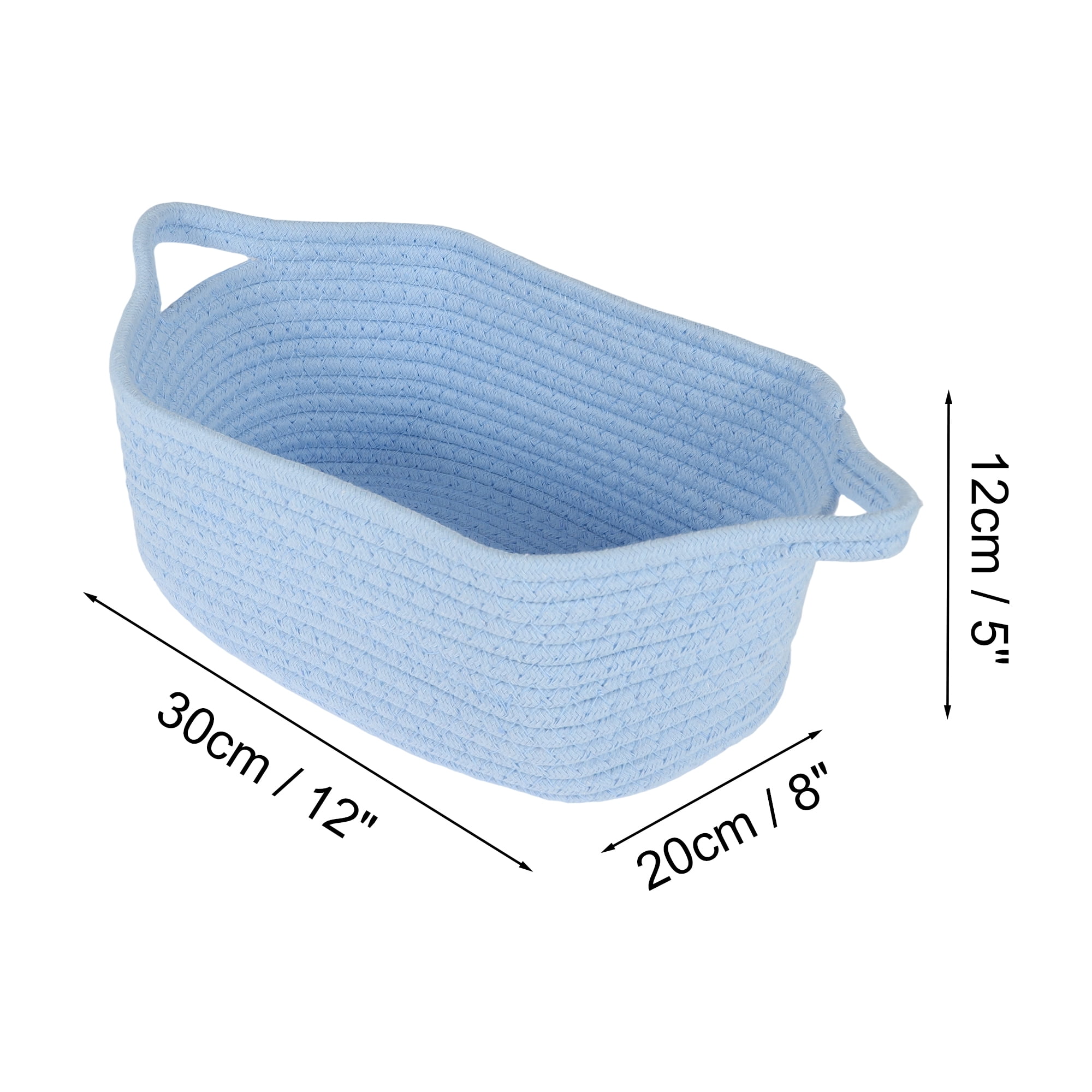 Unique Bargains Woven Empty Gift Decorative Basket with Gift Bag and Ribbon Blue