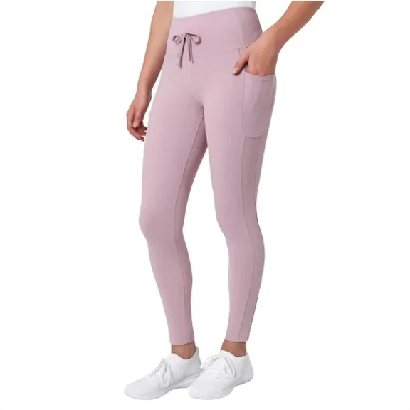 Mondetta Women's High Rise Rib Panel Legging Pant Pink S