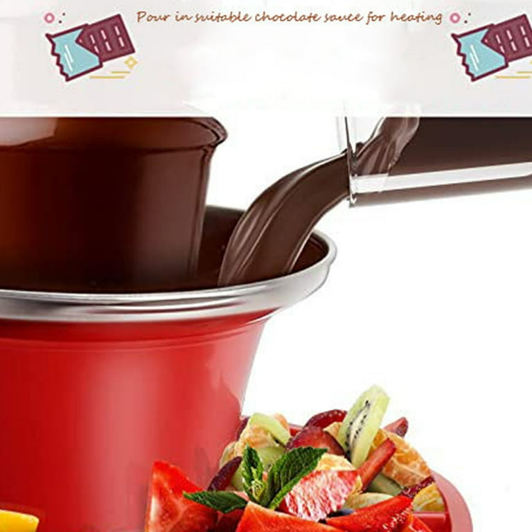 3-Tier Mini Chocolate Fountain Machine – 16-Ounce Capacity, 10 Bamboo Skewers, Removable Tray, For Parties, Weddings, Fondue