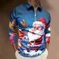 thumbnail image 2 of Aimik Hanes Mens Christmas Polo Shirts Long Sleeve Button Down Drees Shirts Xmas Ugly Funny Reindeer Print Holiday Party Novelty Shirt-Multicolor XXXL, 2 of 5