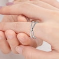 thumbnail image 2 of Anillos con diseño de cruz de plata, anillo abierto simple, anillo de dedo de moda, joyería delicada para mujer y niña, 2 of 8