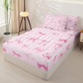 thumbnail image 2 of Manfei Dreamy Bowknot Zipper Full Size Comforter Sets with Fitted Sheet and 2 Pillowcases For Girls,Pink Ribbon Bow Kids Zipper Bedding Set,Pink Reversible,4-Piece, 2 of 7