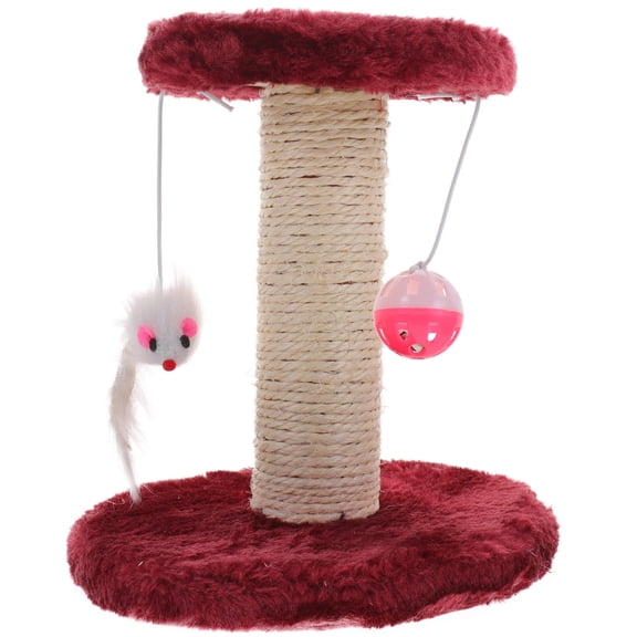 LOLIPPYY Cat Scratching Post Dark Red Sisal Sturdy Base for Indoor Cats