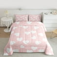 thumbnail image 2 of Feelyou Cartoon Love Heart Full Size Comforter Sets, Girly Pink Artwork Bedding Comforter Set, Teens Kids Boys Girl Reversible Bedding Sets, Ultra Soft Bedroom Decor, 3-Piece, 2 of 8