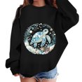thumbnail image 2 of XAOFW Girls Boys Marine Animal Prints Long Sleeve Crewneck Sweatshirts Loose Fit Casual Pullover For Toddler Kids Trendy Tops 3-4 Years, 2 of 4