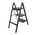 thumbnail image 4 of 3 Step Ladder, Folding Step Stool with Wide Anti-Slip Pedal, Aluminum Lightweight Folding Ladder for Household & Office, Holds up to 330 Lbs, Black, 4 of 6