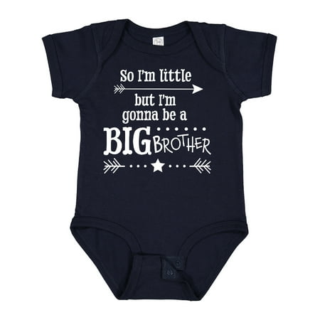 

Inktastic So I m Little but I m Going to Be a Big Brother Gift Baby Boy Bodysuit