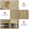 thumbnail image 3 of Beige Fluted Dresser for Bedroom, 32 Inch Wide Nightstand with Large Drawer, 3 Drawer End Table for Bedroom, Living Rooms, Offices, and Entryways, 3 of 8