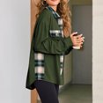 thumbnail image 3 of Womens Corduroy Shacket Jacket Vintage Plaid Button Down Flannel Shirts Casual Fashion Long Sleeve Outwear Pockets, 3 of 4