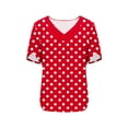 thumbnail image 4 of zbxnLI Womens Fashion Cute Shirt Top V Neck Summer Puff Short Sleeve Outfits Comfort Casual Loose Tops for Women, 4 of 7
