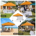 thumbnail image 4 of CROWN SHADES 10'x10' Instant Canopy Tent with 1 Sidewall with One Push Setup Sun Shelter for Events Parties Orange, 4 of 8