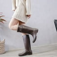 thumbnail image 4 of Mepaouo Women's Knee High Rain Boots Waterproof Rubber Garden Boots Work Tall Fishing Boots(Brown,7.5), 4 of 7