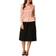 thumbnail image 2 of INSPIRE CHIC Women's Long Sleeve Tie Bow Neck Satin Chiffon Tops, 2 of 6
