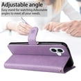 thumbnail image 2 of Allytechgroup for iPhone 16e Case with Credit Card Slot, PU Leather RFID Blocking Wallet Flip Case with Stand Wrist Strap Shockproof Protective Back Cover for iPhone 16e, Purple, 2 of 6