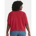 thumbnail image 3 of Terra & Sky Women's Plus Short Sleeve Button Front Cardigan, Sizes 0X-5X, 3 of 5