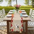 thumbnail image 4 of Table Runners 72 Inches Long Dress Scarves, Rustic Crane Farmhouse Kitchen/Dining Table Runner, Coffee Tablerunners, Vintage Red Teal Spring Floral Botanical 16x72 Inch, 4 of 9