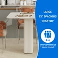 thumbnail image 6 of Dextrus 63 " Modern Dining Table with Curved Wave Legs, Cream White Rectangular Kitchen Table for 4-6 Person, Dining Room Table for Gathering, Kitchen, Dining Living Room, 6 of 9